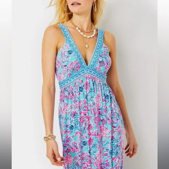 NWT Lilly Pulitzer Serena V-Neck Maxi Dress - Picture 4 of 5